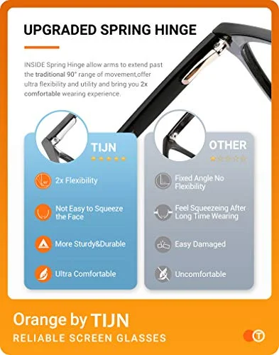 TIJN BLUE LIGHT BLOCKING EYEGLASSES 5000-T04 53-18-140 SHINY BLACK C1 2