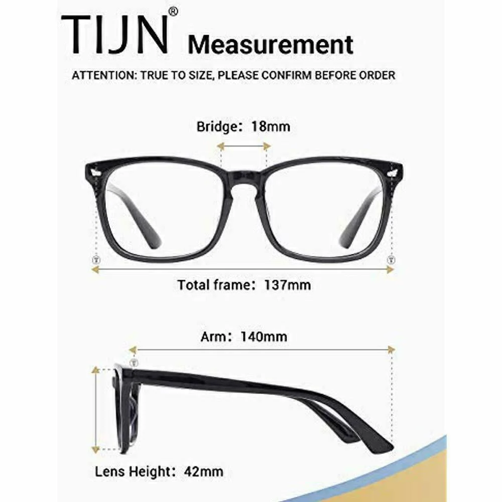 TIJN Eyewear Frames Blue Light Blocking Glasses Square Nerd Eyeglasses Anti Ray 2