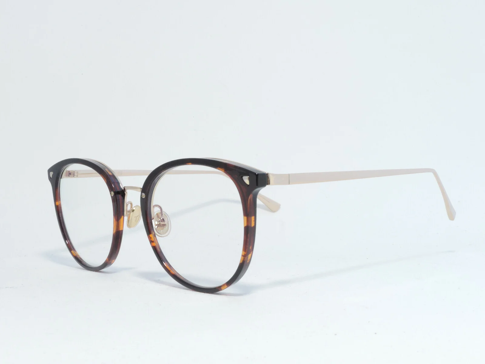 TIJN MAAIKE METAL TR90 TRENDY EYEGLASS FRAMES CLEAR GLASSES AMBER GOLD 50-22-146 2