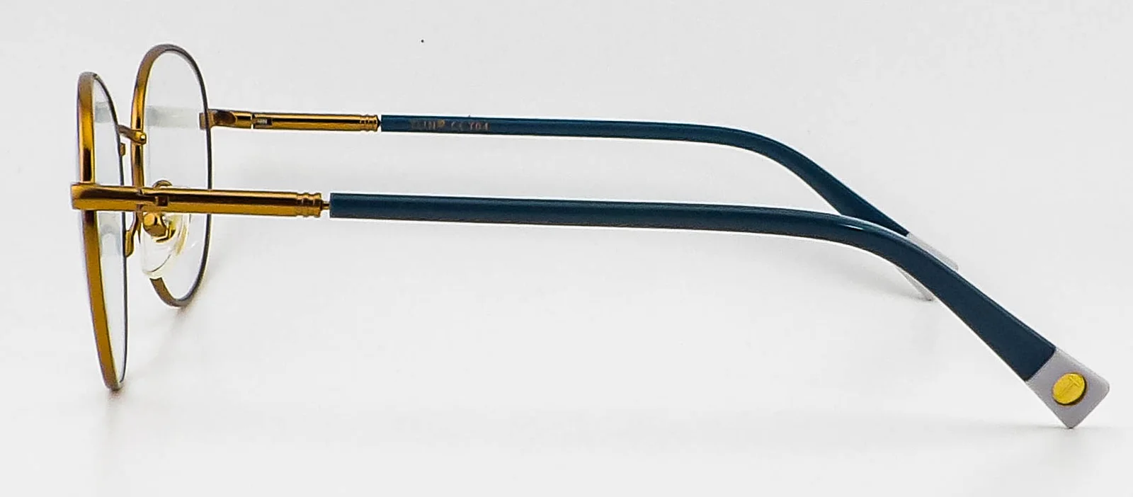 TIJN T1177 Gold Blue Eyeglasses Frames 51-19-140 Case 3
