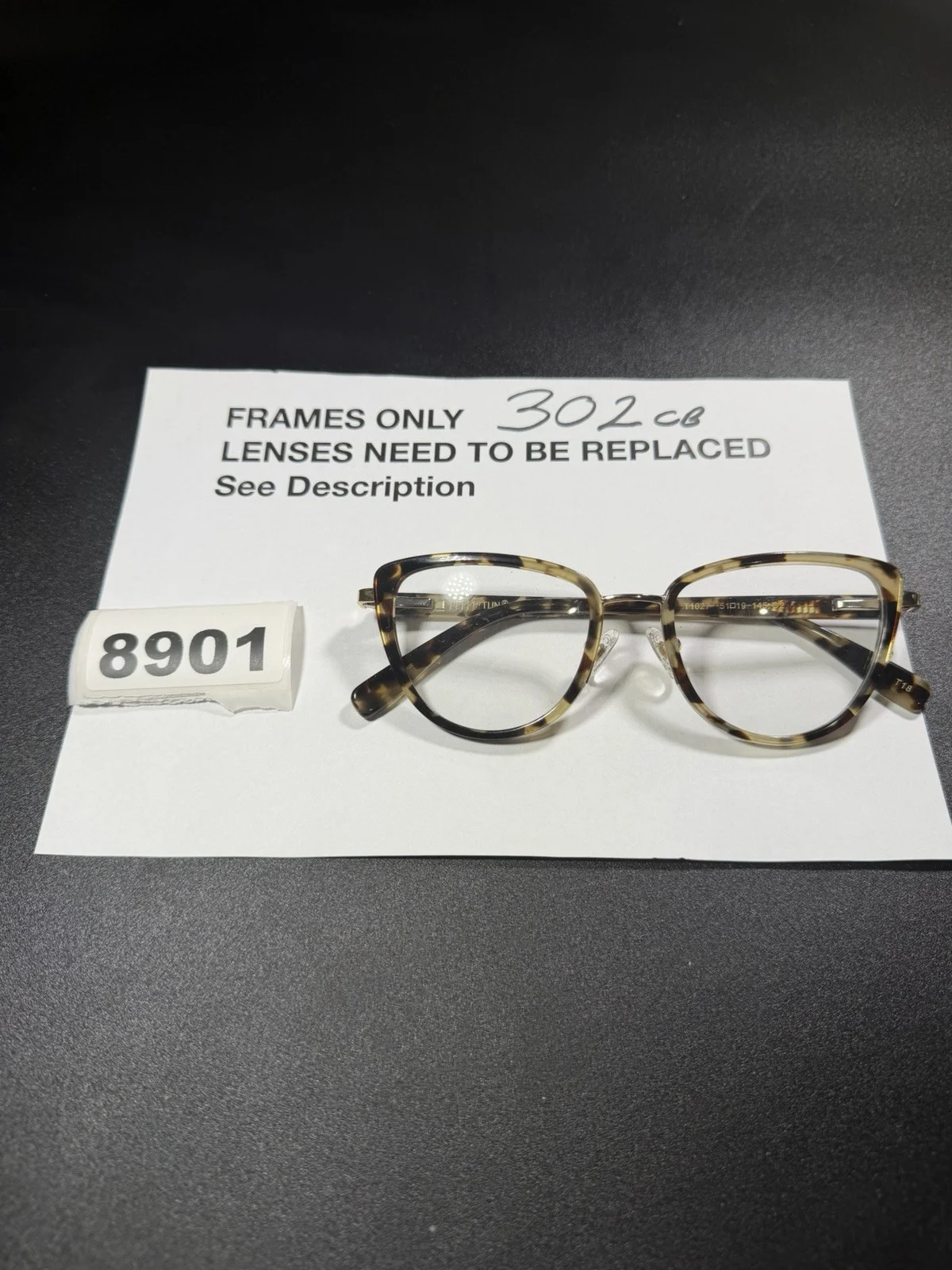 TIJN T1289 Black Square 53x19 145 Frame Only Eyeglasses 3