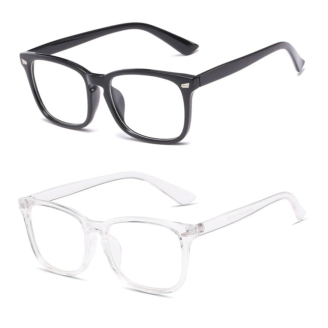 Unisex Stylish Square Non-prescription Eyeglasses Glasses Clear Lens Eyewear ...